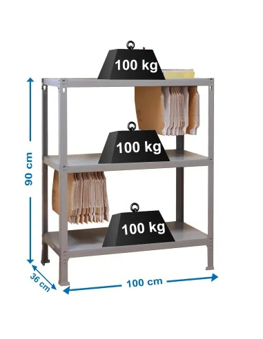 Estantería Metálica Fileclick Plus 3/360 Gris