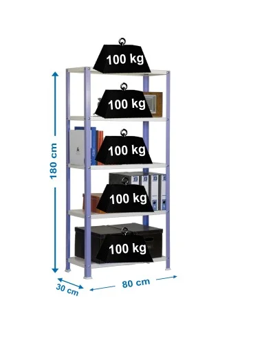 Estantería Metálica Simonhome Classic Color Mini 5/300 Viole/Blanc