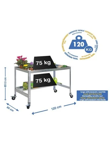 Banco De Trabajo Simongarden Desk Mob. 1200X600 Galva/Galva