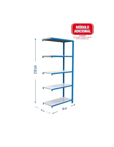 Estantería Metálica Officlick 5/400 Metal A.M. Azul/Blanco