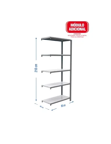 Estantería Metálica Officlick 5/400 Metal A.M. Gris/Blanco