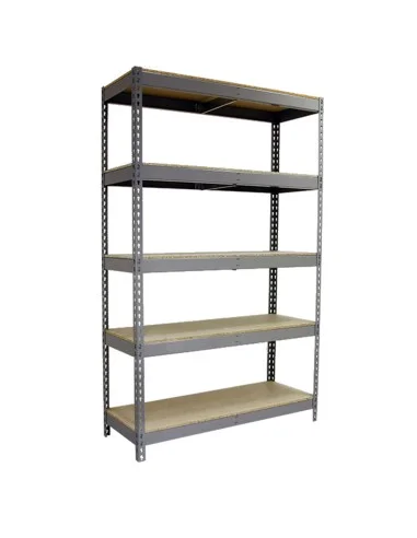 Estantería Metálica Ecoforte 1204-5 Chipboard Gris/Madera