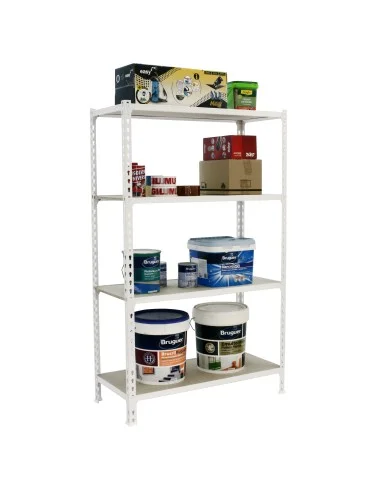 Estantería Metálica Maderclick Mini 4/400 1500 Blanco/Madera