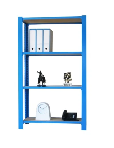 Estantería Metálica Officlick 4/300 Wood I.M. Azul/Mdf