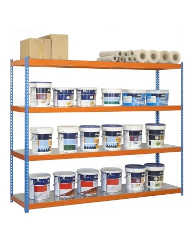 Estantería Metálica Ecoforte 1507-4 Metal Azul/Naranja/Galva