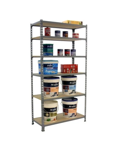 Estantería Metálica Maderclick Mini 6/500 Gris/Madera