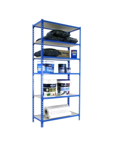 Estantería Metálica Maderclick Mini 6/400 Azul/Madera