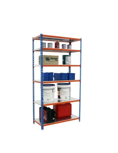 Estantería Metálica Simonclick Mini 6/400 Azul/Naranja/Galva