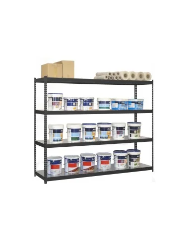Estantería Metálica Ecoforte 1207-4 Metal Antracita/Galva