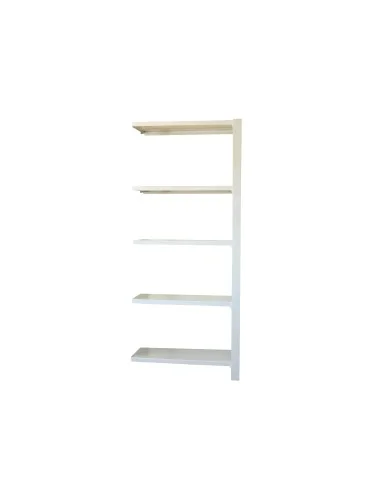 Estantería Metálica Officlick 5/300 Wood A.M. Blanco/Blanco