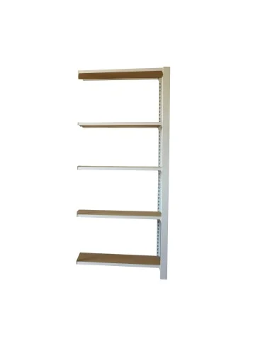 Estantería Metálica Officlick 5/400 Wood A.M. Blanco/Mdf