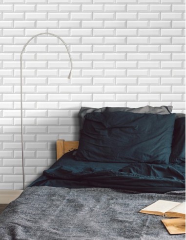 Revestimiento Mural Element 3D L375 Metro White Tile Grosfillex N7001G56