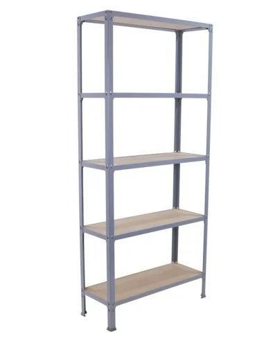 Estantería Metálica Simonhome Click Wood Plus 5/300 Gris/Mdf