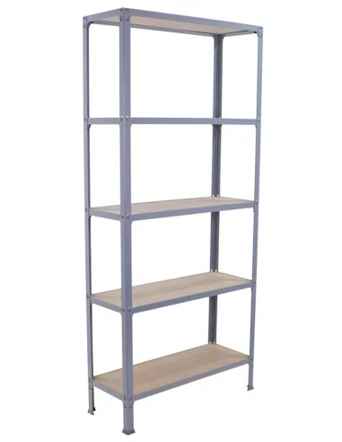 Estantería Metálica Simonhome Click Wood Mini 5/300 Gris/Mdf
