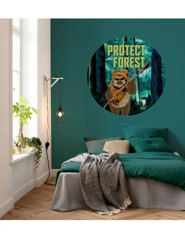 Komar Pegatina Redonda Autoadhesiva Star Wars Protect the Forest DD1-015