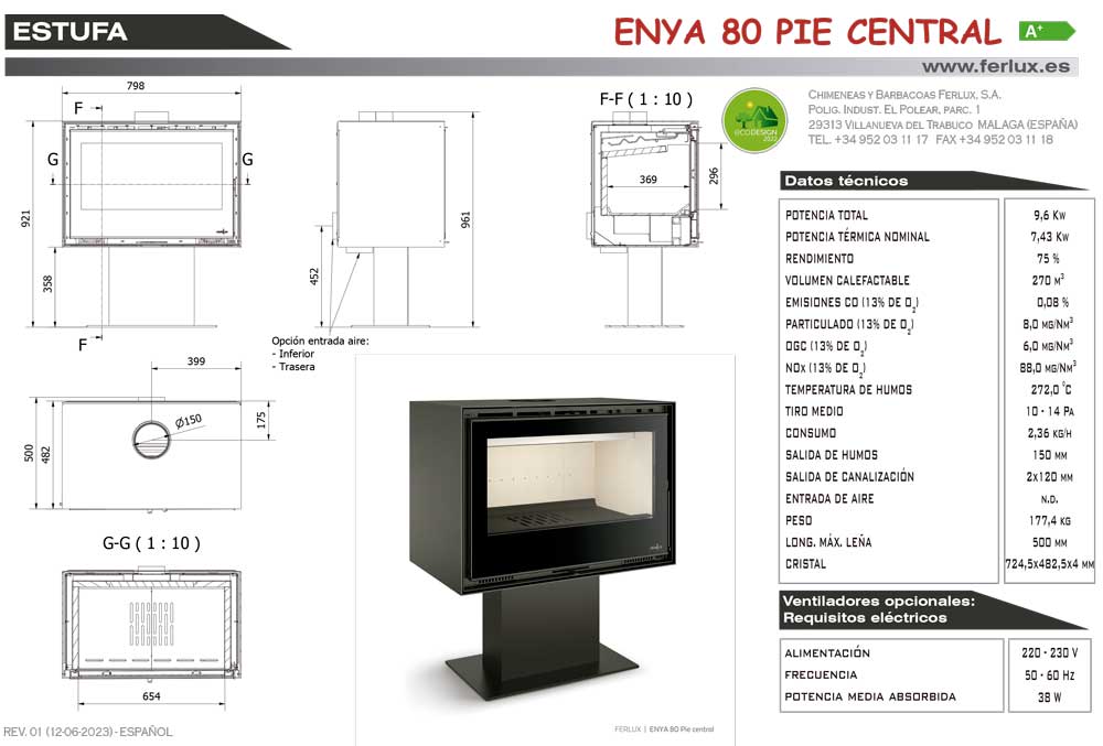FT Ferlux Enya 80 pie central