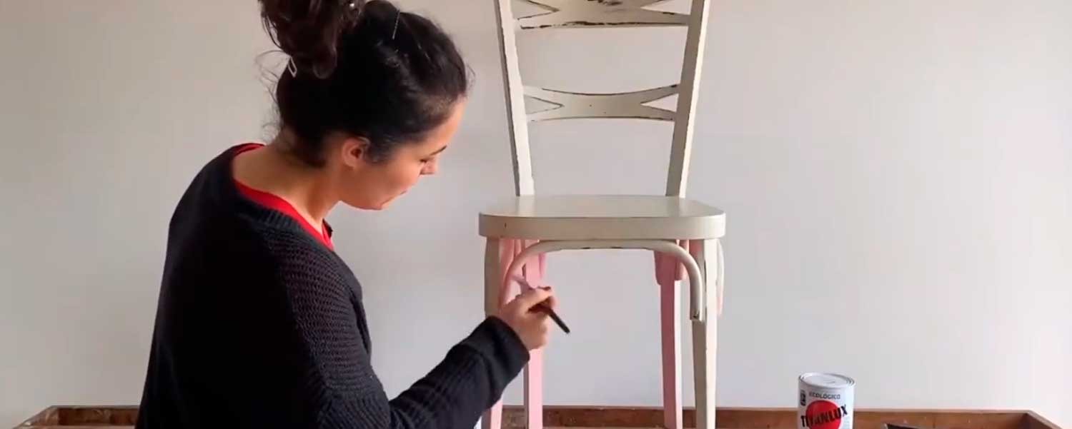 Pasos a seguir para pintar una silla con efecto degradado